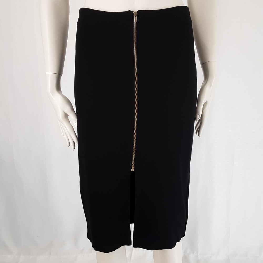 Iris | Stretch Pencil Skirt Exposed Zipper